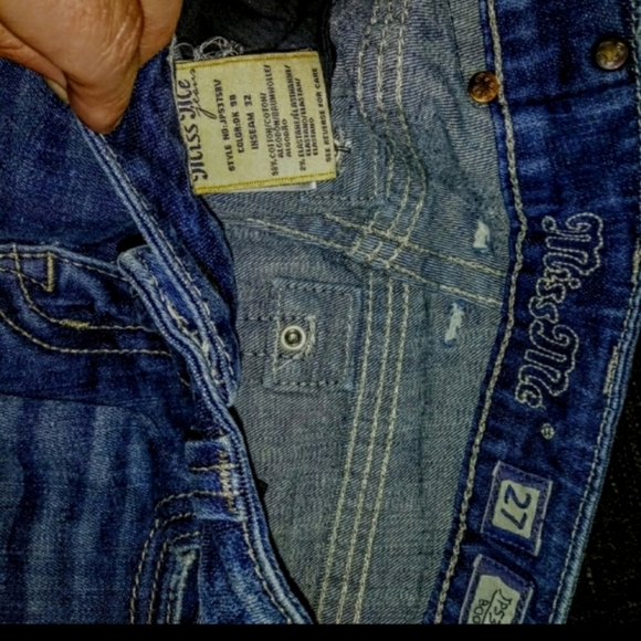 Miss Me Jeans Size 27 Low Rise Boot Cut Le Fleur - Picture 11 of 12